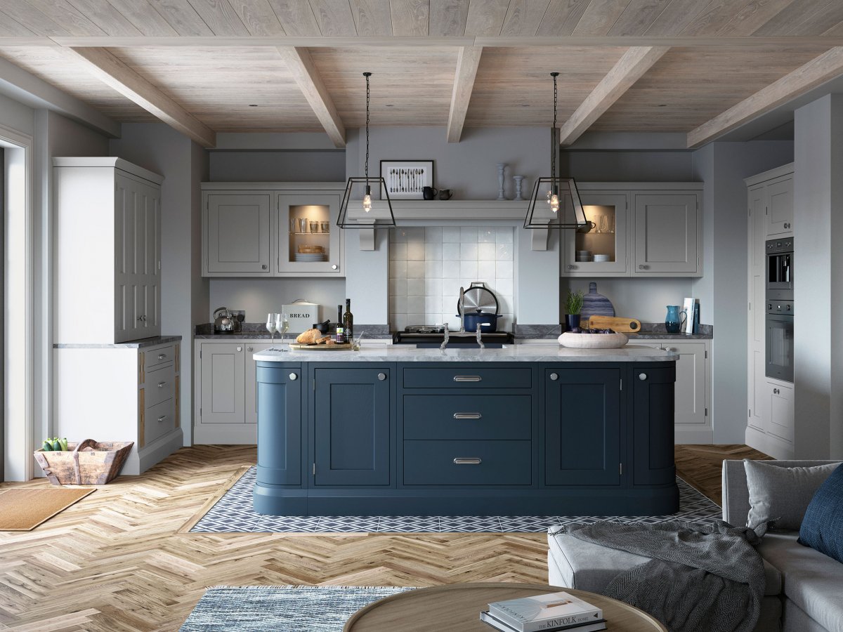 Grey Kitchen Cabinets With Grey Blue : Blue Gray Kitchen Cabinets with