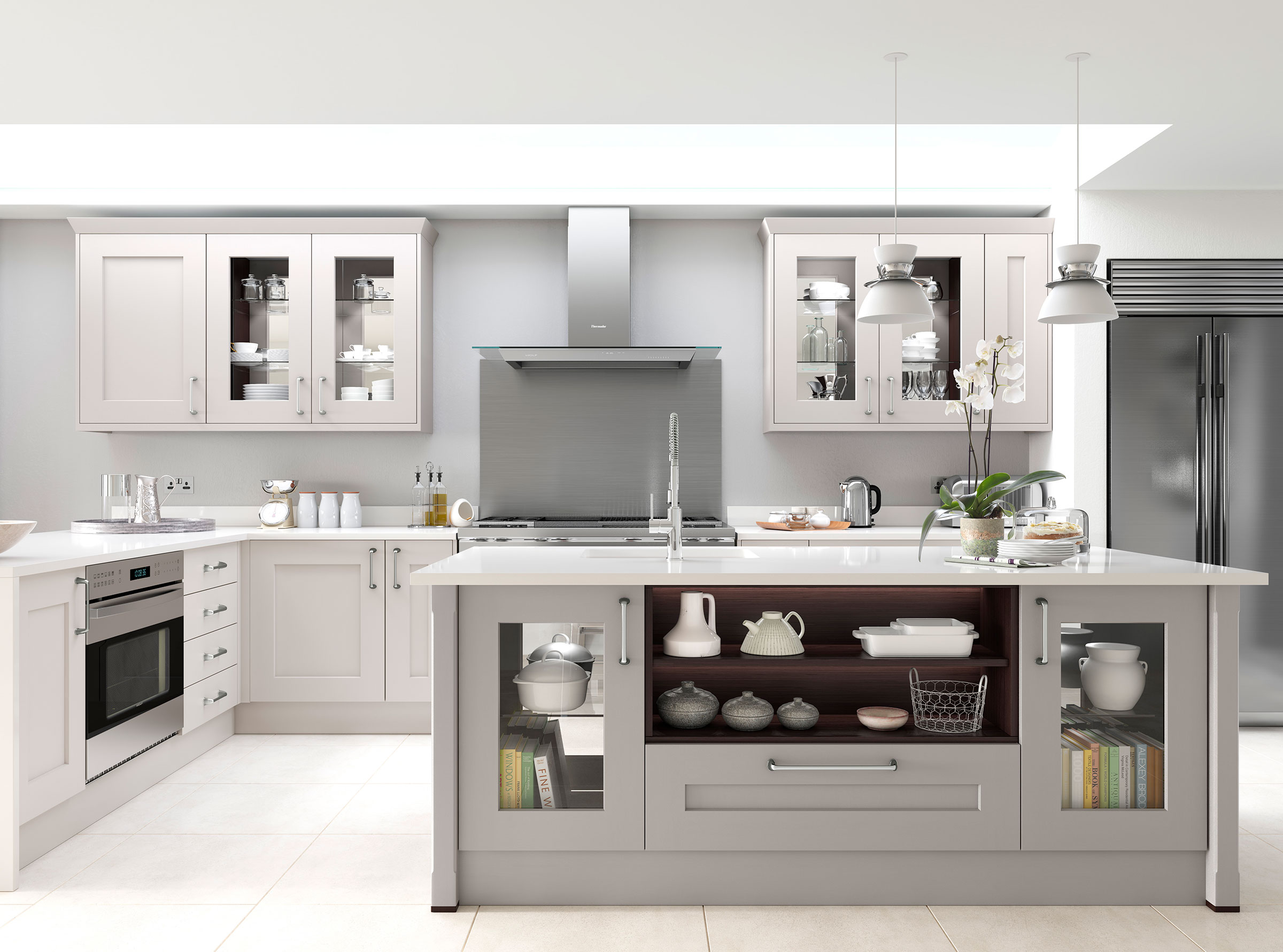 Grey And Calico Painted Contemporary Shaker Kitchen Og Kitchens