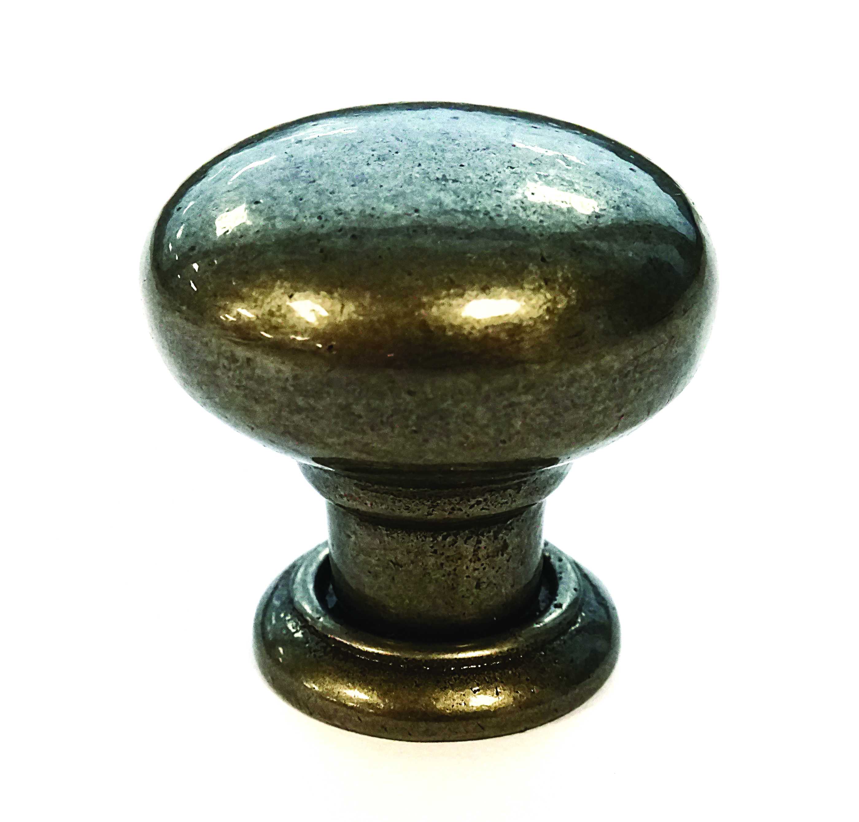 Shiny aged metal round kitchen door knob