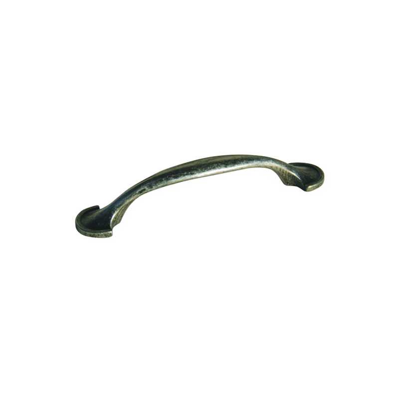 Curved aged brass effect kitchen door handle