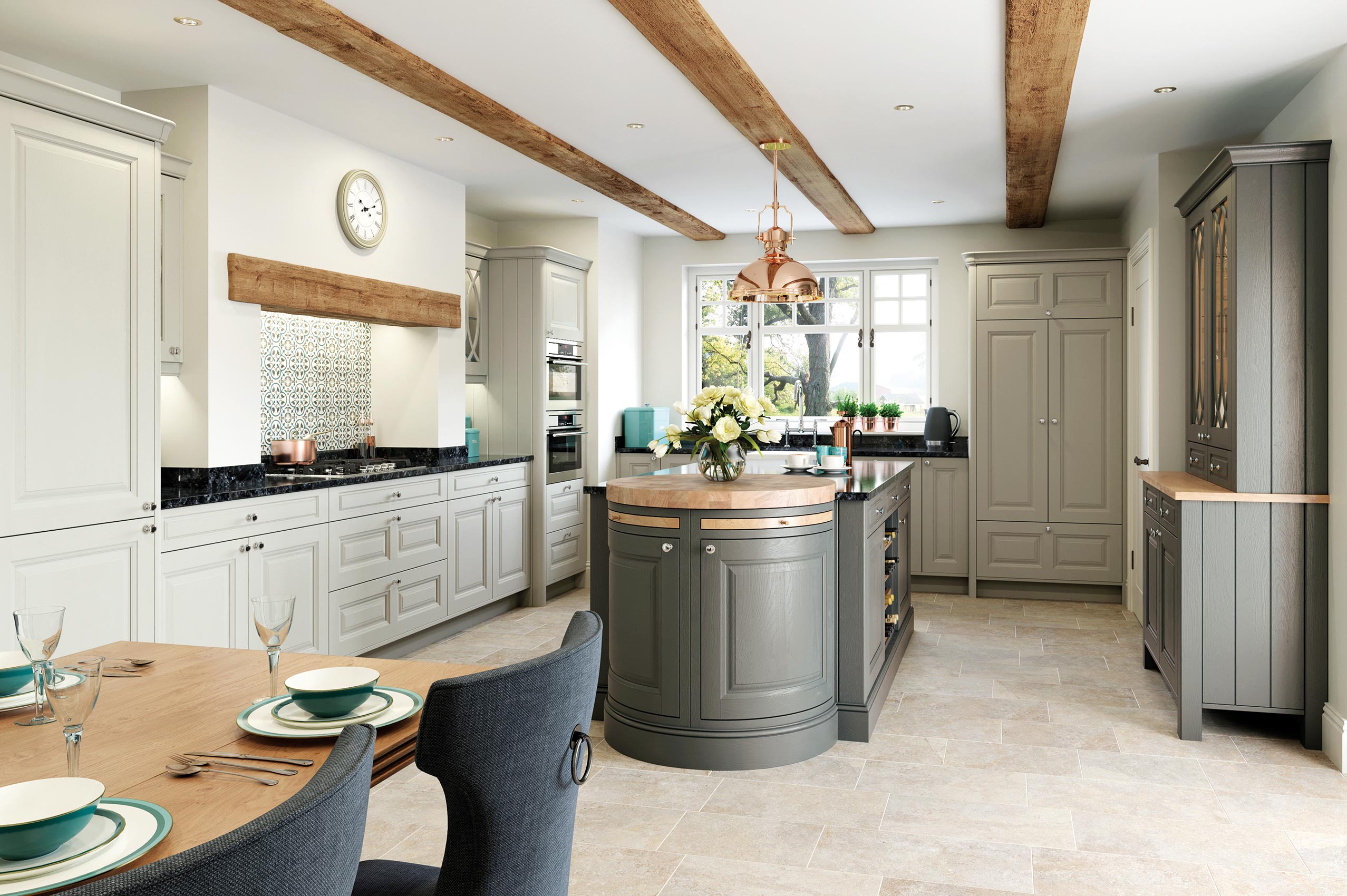 Matte Stone and Gun Metal Grey Country Style Kitchen   OG Kitchens