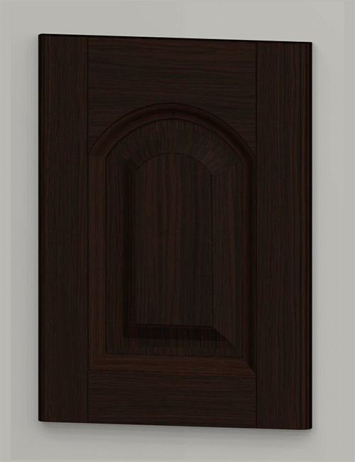hp50 solid oak arched frame door with oak veneered centre panel - dark brown k31
