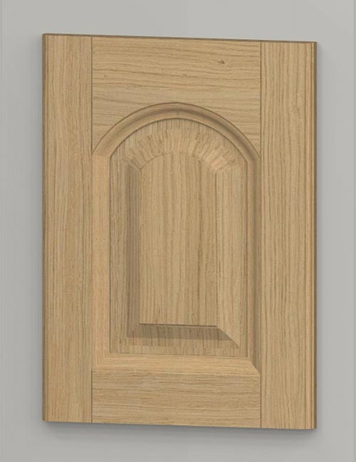 hp50 solid oak arched frame door with oak veneered centre panel - untreated k00