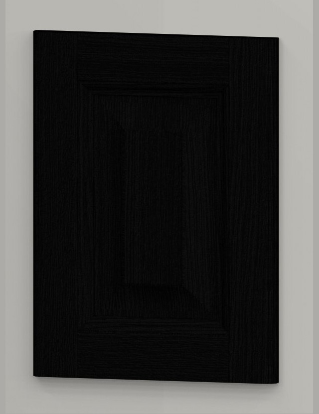 Oak framed oak veneered centre panel door - black k49