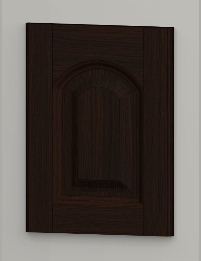 Oak framed oak veneered centre panel door - dark brown k31