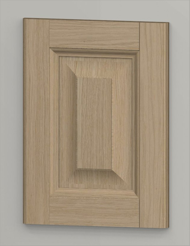 Oak framed oak veneered centre panel door - light oak k01