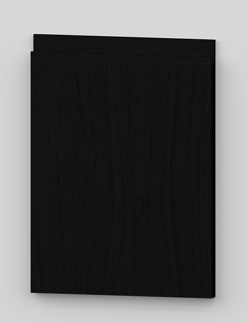 Vertical birch veneer j-pull flat door - black b49