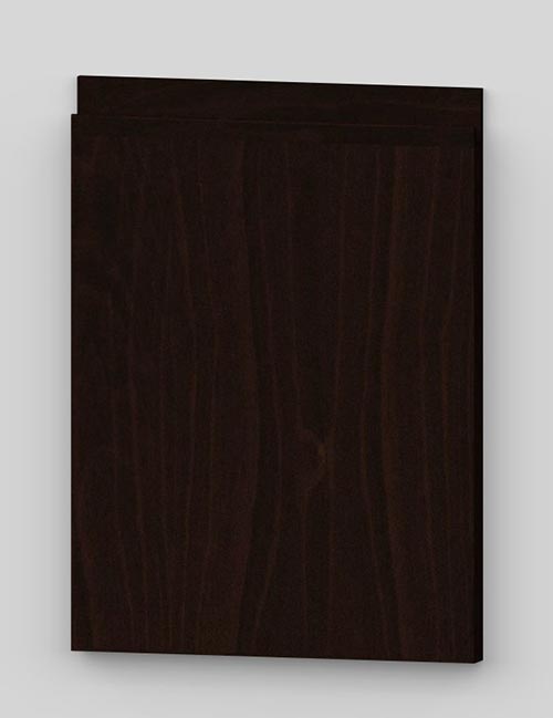 Vertical birch veneer j-pull flat door - dark brown b31