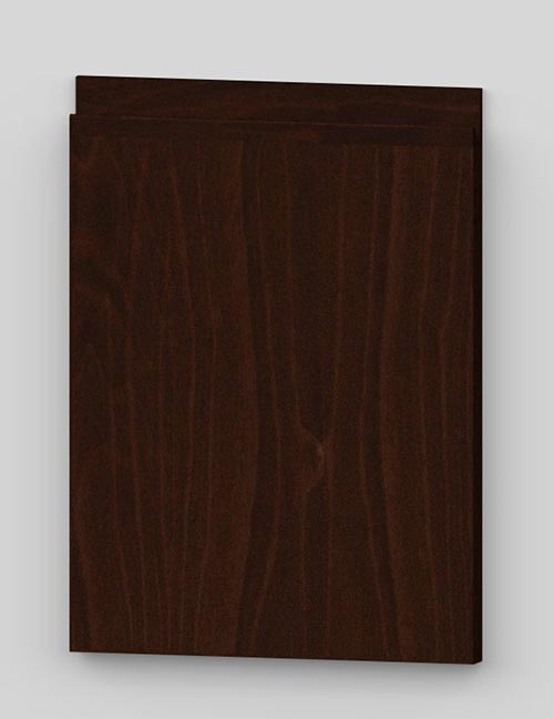 Vertical birch veneer j-pull flat door - french walnut b19