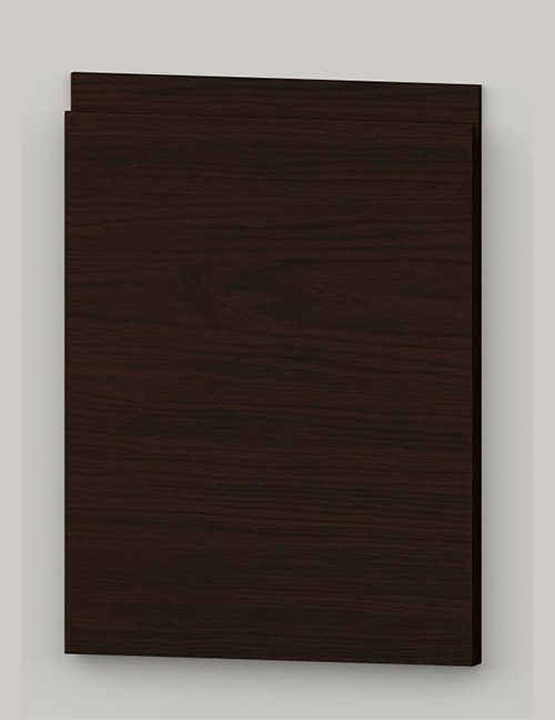 TP21SY horizontal oak veneered door with J pull handle - dark brown k31