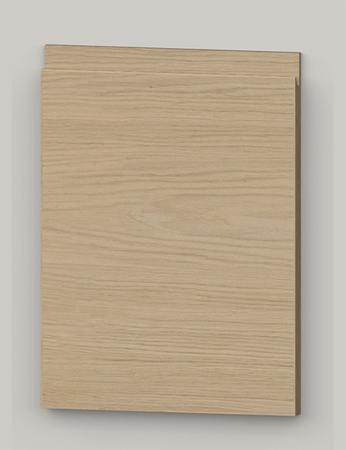 TP21SY horizontal oak veneered door with J pull handle - light oak k01