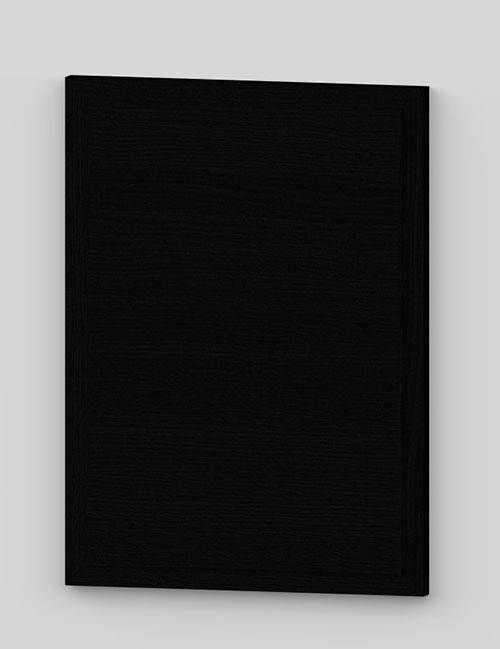 Raise panel vertical oak veneered door with wood edge - black k49