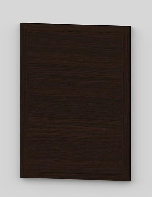 Raise panel vertical oak veneered door with wood edge - dark brown k31