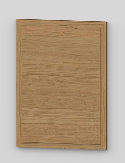 Raise panel vertical oak veneered door with wood edge - lacquered k0