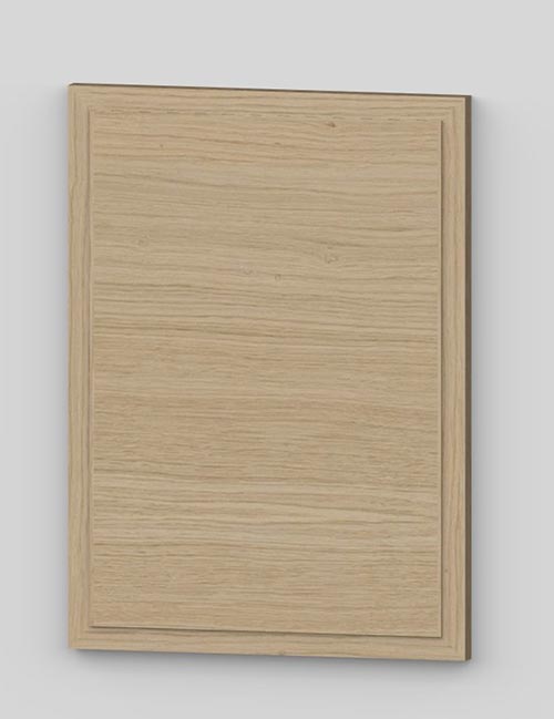 Raise panel vertical oak veneered door with wood edge - light oak k01