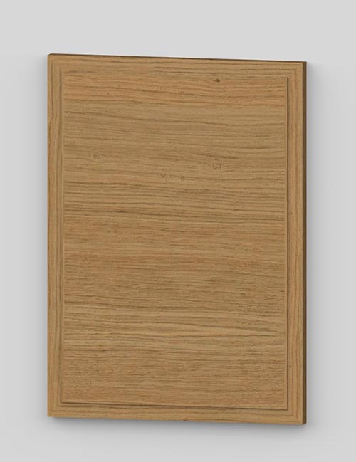 Raise panel vertical oak veneered door with wood edge - oiled km0