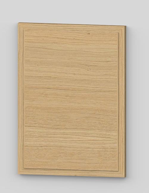Raise panel vertical oak veneered door with wood edge - untreated k00