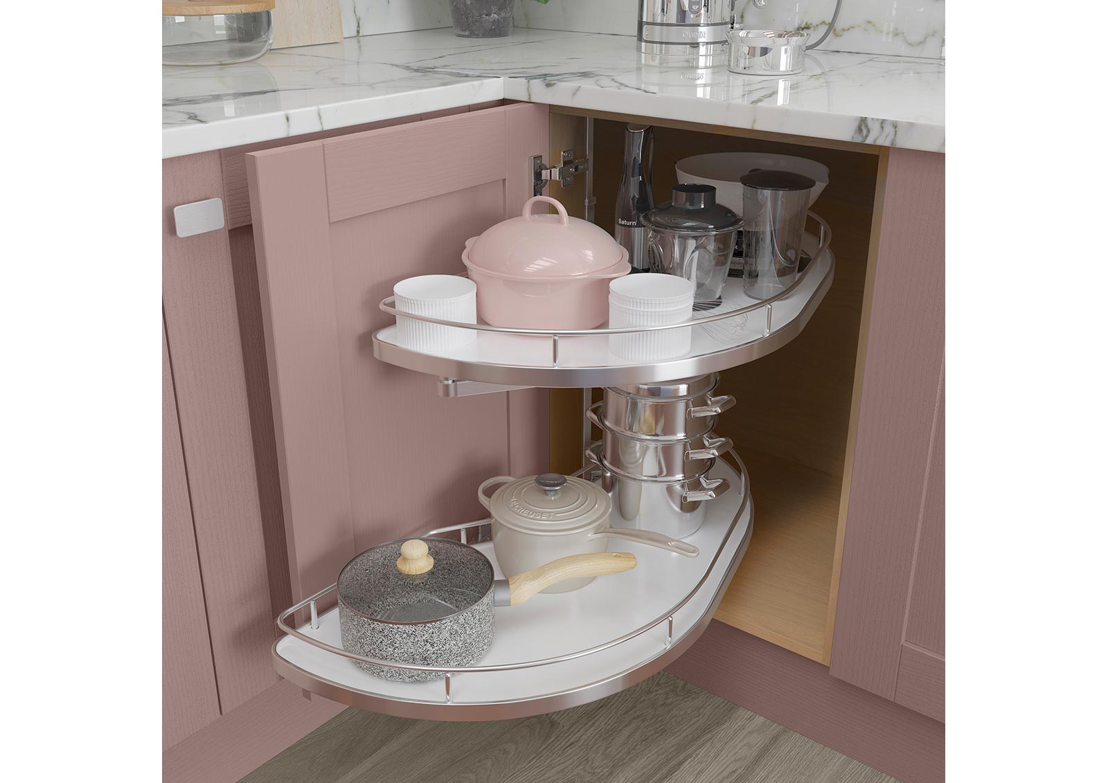 classic shaker kitchen incorporating corner pull-out