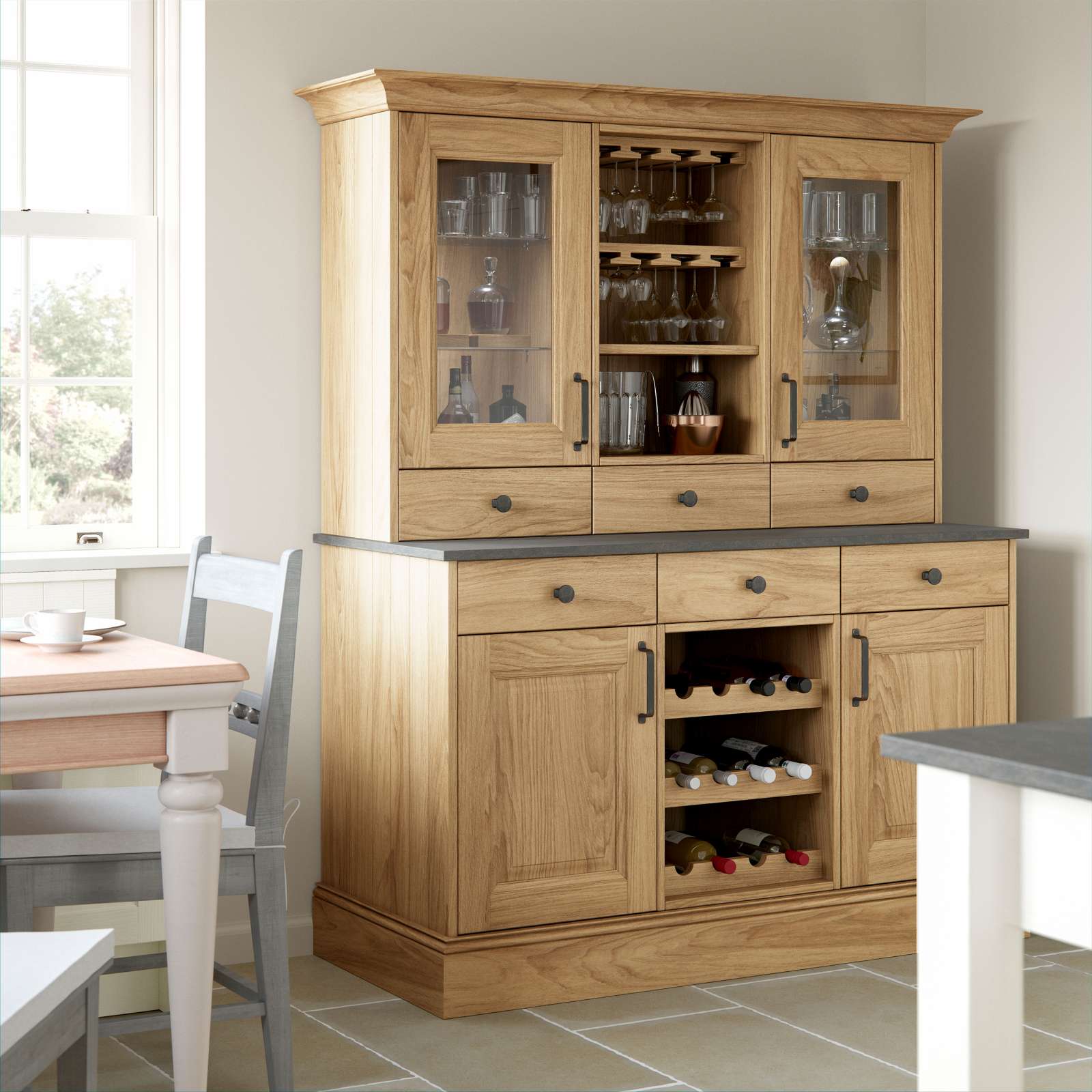 country style kitchen light oak dresser