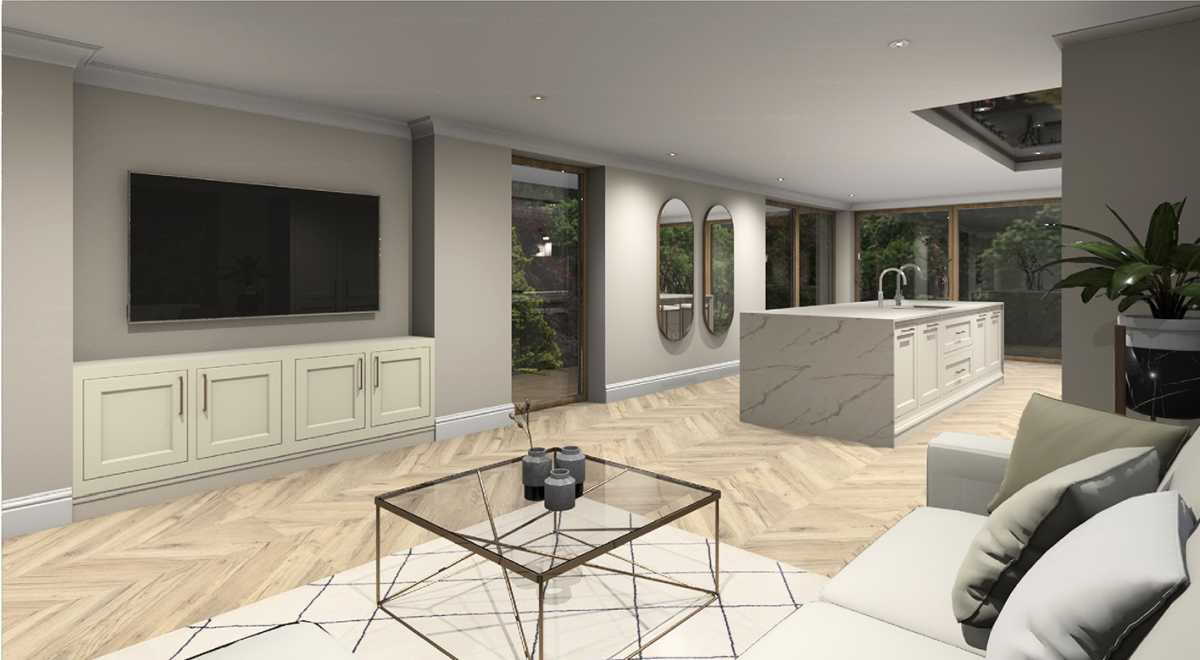 inframe shaker style media fitted furniture