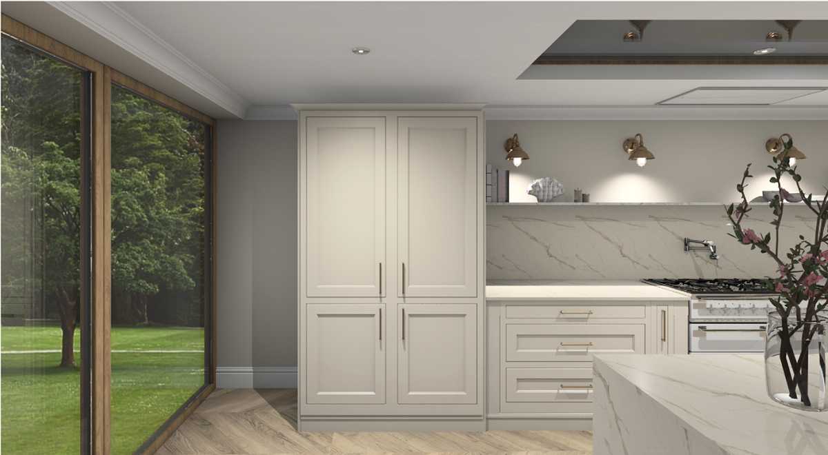 Inframe shaker style kitchen tall unit painted shell