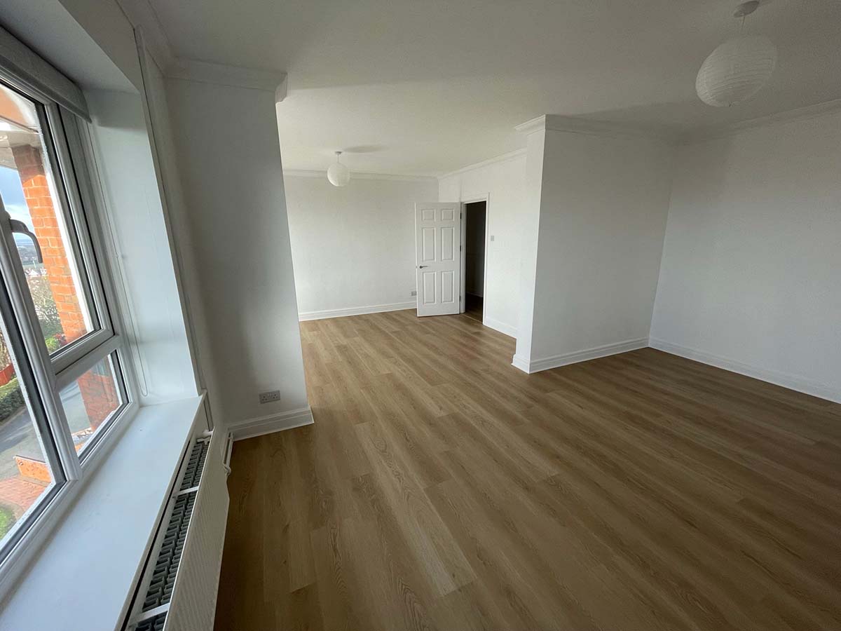 Lounge with new Impervia luxury vinyl flooring