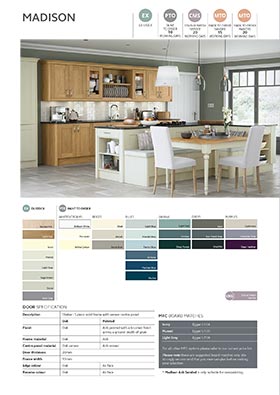 Contemporary shaker kitchen door oak ivory info sheet thumbnail