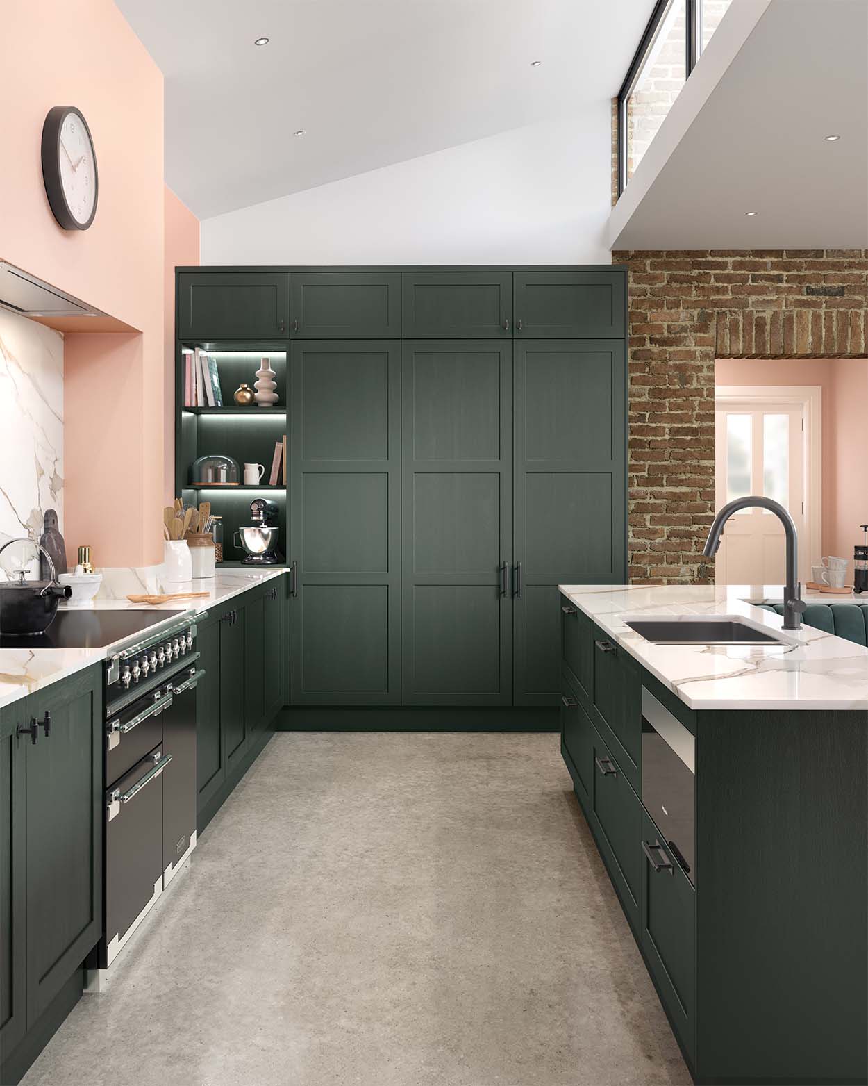 Traditional shaker style kitchen painted porcelain
