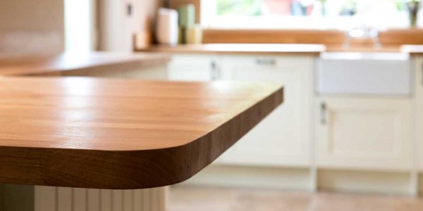 project 8 farmhouse style kitchen - wooden worktop detail