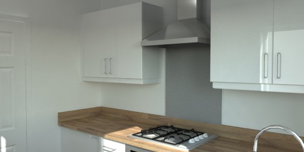 Small Gloss White Kitchen Illustration for East Wirral Customer