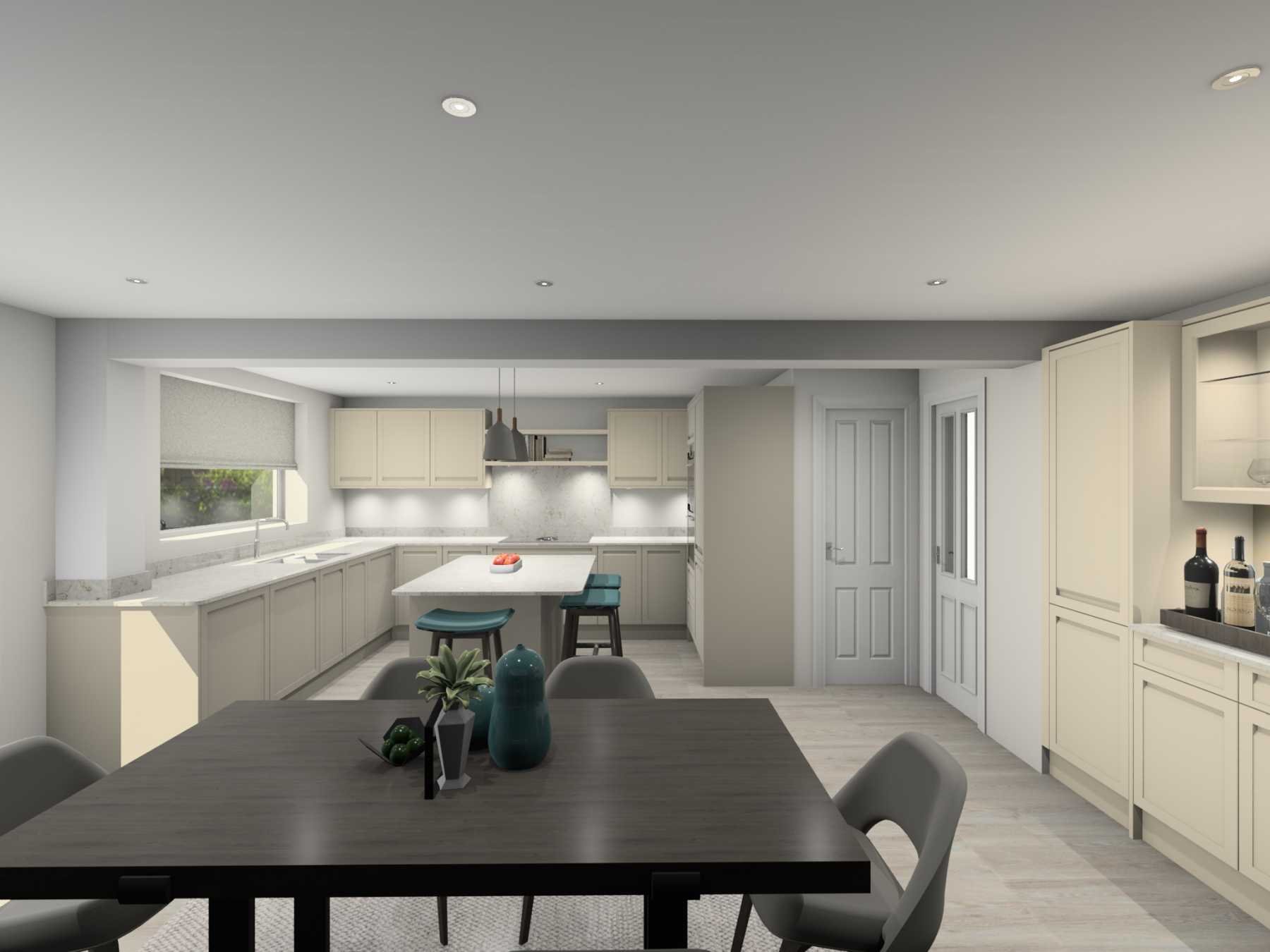Handleless kitchen painted Shell in Barnston Wirral Picture 2