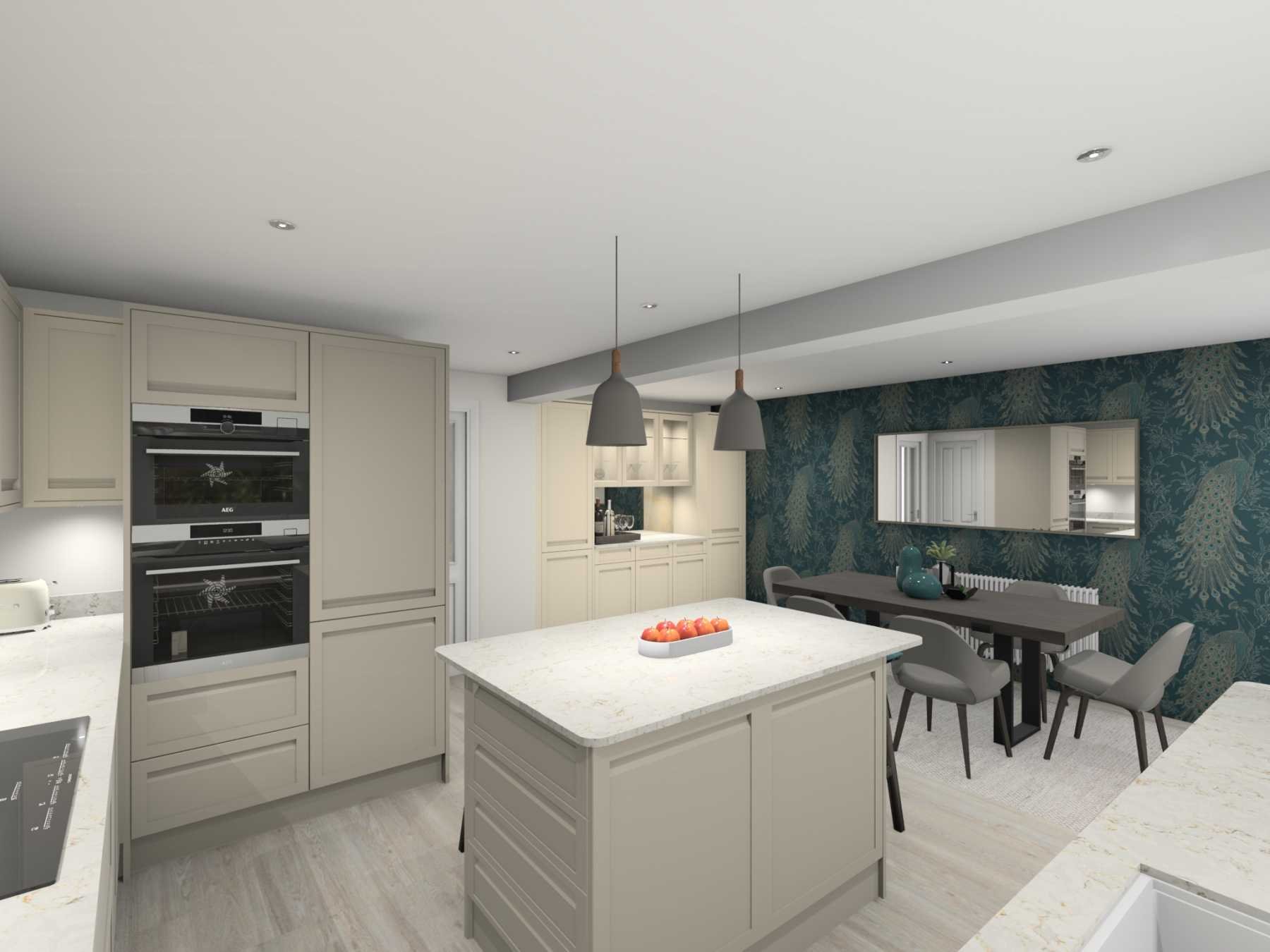 Handleless kitchen painted Shell in Barnston Wirral Picture 4