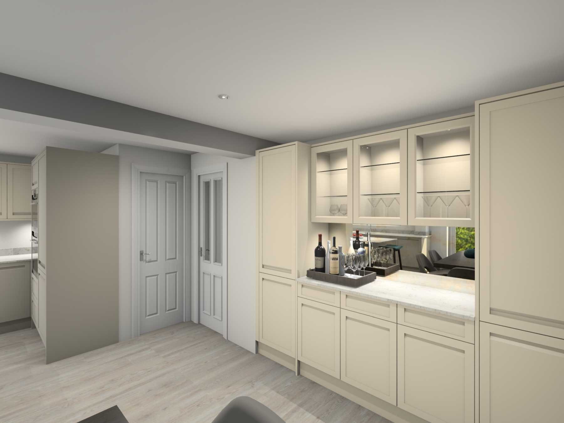 Handleless kitchen painted Shell in Barnston Wirral Picture 5