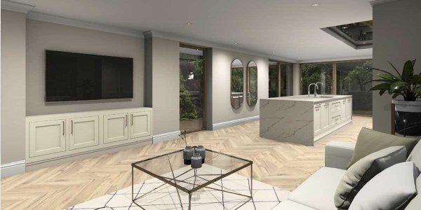 inframe shaker style media fitted furniture