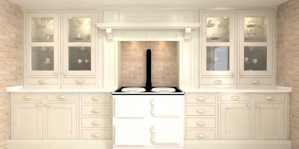 inframe shaker style kitchen painted stone with feature AGA surround