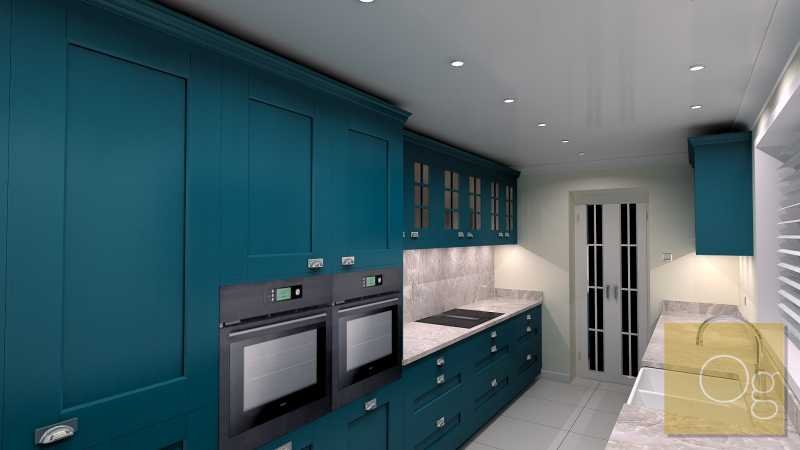 Inframe shaker kitchen marine blue main pic