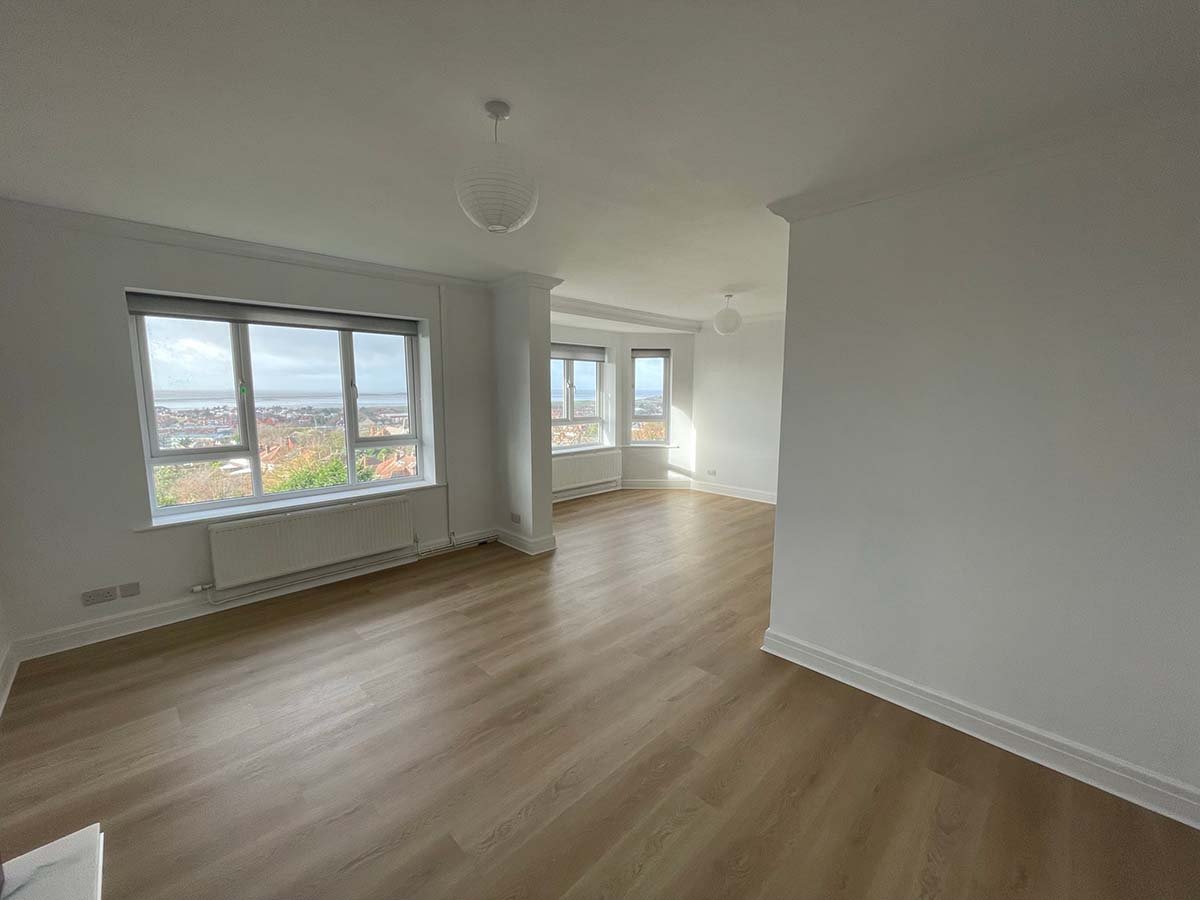 Lounge with new Impervia luxury vinyl flooring