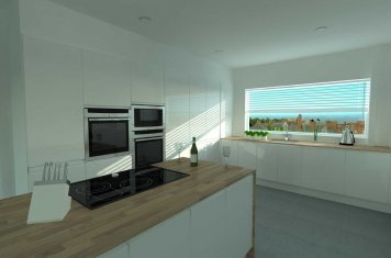 Highest quality render of new kitchen design for cheshire customer