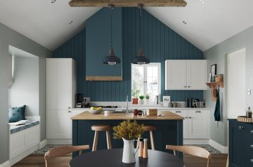 shaker style kitchen painted matte marine and porcelain main