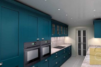 Inframe shaker kitchen marine blue main pic